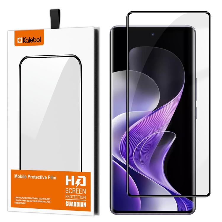 For vivo V40 Kalebol Curved Full Glue High-Aluminum Full-Coverage Anti-Fingerprint Screen-Printed HD Tempered Glass Film