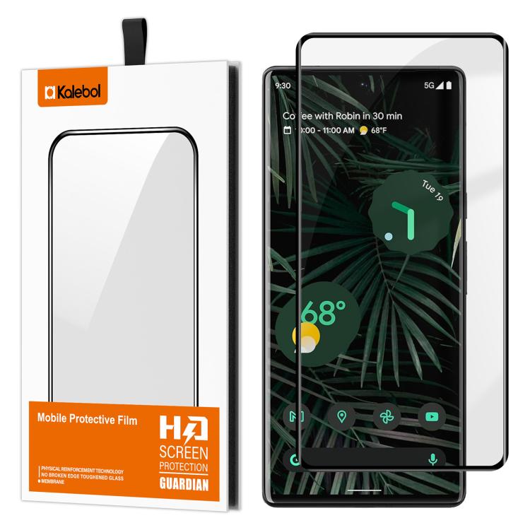 For Google Pixel 6 Pro Kalebol Curved Full Glue High-Aluminum Full-Coverage Anti-Fingerprint Screen-Printed HD Tempered Glass Film