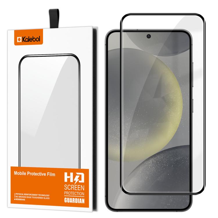 For Galaxy S24+ 5G Kalebol Curved Full Glue High-Aluminum Full-Coverage Anti-Fingerprint Screen-Printed HD Tempered Glass Film