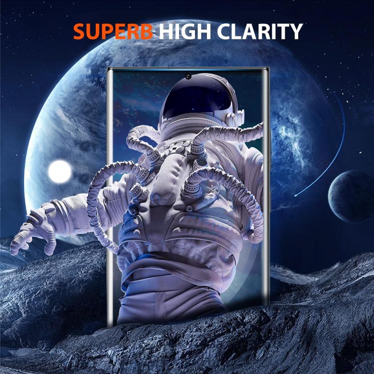 For Galaxy S22 5G Kalebol Curved Full Glue High-Aluminum Full-Coverage Anti-Fingerprint Screen-Printed HD Tempered Glass Film