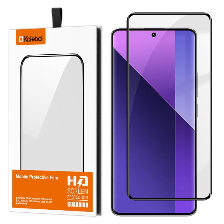 For Redmi Note 13 Pro+ Kalebol Curved Full Glue High-Aluminum Full-Coverage Anti-Fingerprint Screen-Printed HD Tempered Glass Film