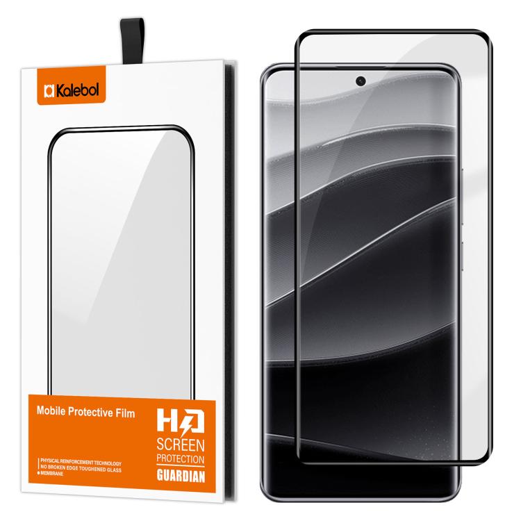 For Redmi Note 14 Pro 5G Kalebol Curved Full Glue High-Aluminum Full-Coverage Anti-Fingerprint Screen-Printed HD Tempered Glass Film