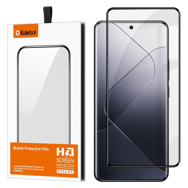 For Xiaomi 14 Pro Kalebol Curved Full Glue High-Aluminum Full-Coverage Anti-Fingerprint Screen-Printed HD Tempered Glass Film