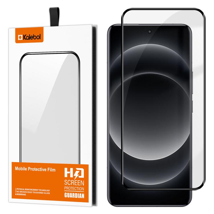For Xiaomi 14 Ultra Kalebol Curved Full Glue High-Aluminum Full-Coverage Anti-Fingerprint Screen-Printed HD Tempered Glass Film