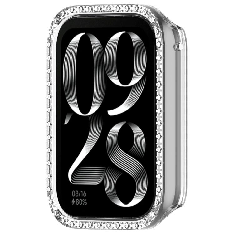 For Xiaomi Smart Band 10 Pro Diamond Half Coverage Hollow PC Watch Protective Case