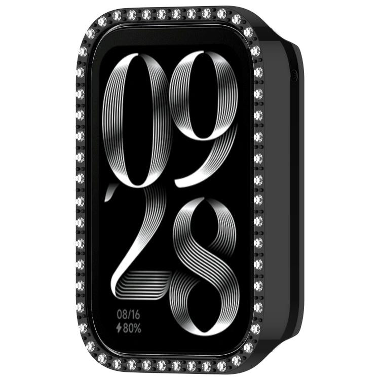 For Xiaomi Smart Band 10 Pro Ceramic Diamond Half Coverage Hollow PC Watch Protective Case