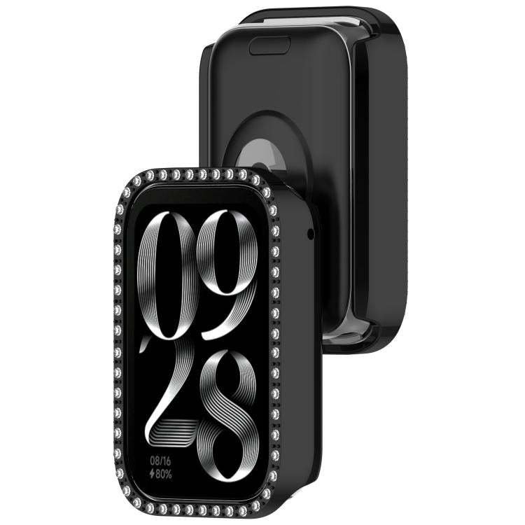 For Xiaomi Smart Band 10 Pro Ceramic Diamond Half Coverage Hollow PC Watch Protective Case