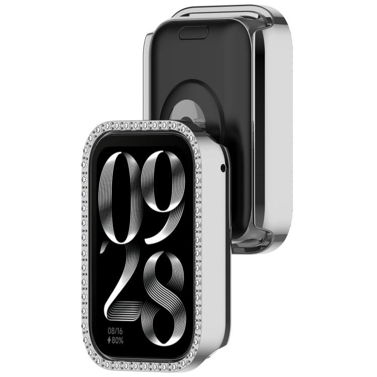 For Xiaomi Smart Band 10 Pro Ceramic Diamond Half Coverage Hollow PC Watch Protective Case