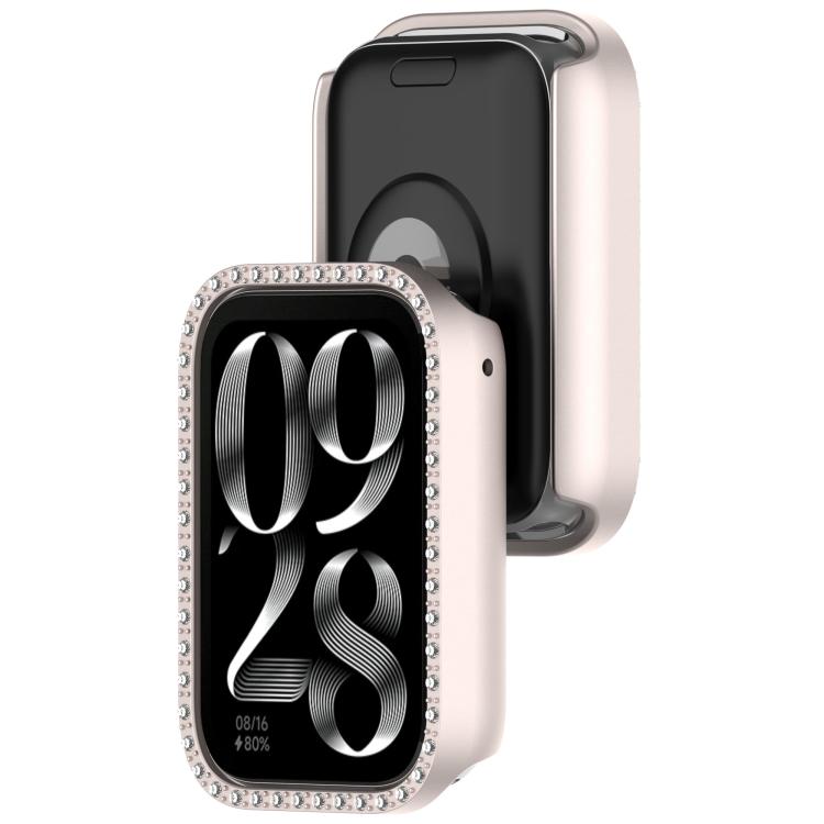 For Xiaomi Smart Band 10 Pro Ceramic Diamond Half Coverage Hollow PC Watch Protective Case