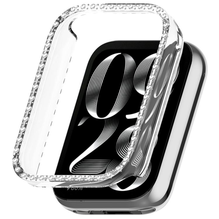 For Xiaomi Smart Band 10 Pro Ceramic Diamond Half Coverage Hollow PC Watch Protective Case