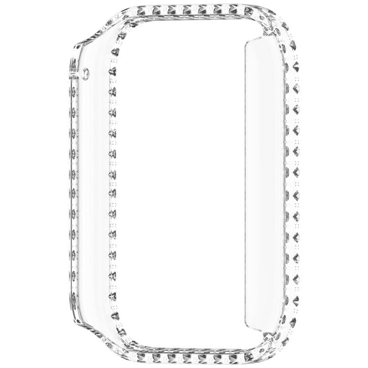 For Xiaomi Smart Band 10 Pro Ceramic Diamond Half Coverage Hollow PC Watch Protective Case