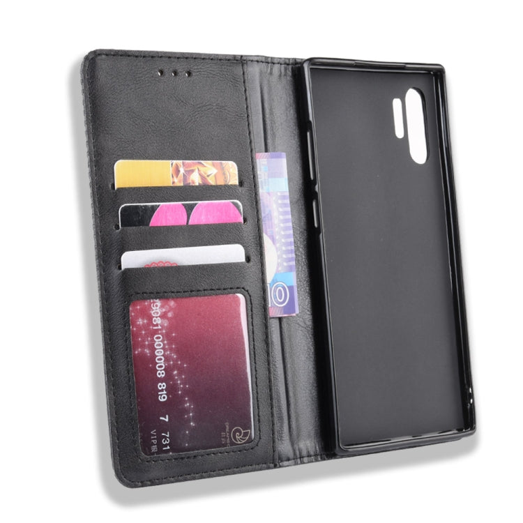 Magnetic Buckle Retro Crazy Horse Texture Horizontal Flip Leather Case for Galaxy Note10 Pro, with Holder & Card Slots & Photo Frame