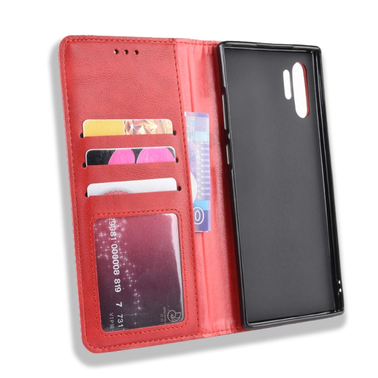 Magnetic Buckle Retro Crazy Horse Texture Horizontal Flip Leather Case for Galaxy Note10 Pro, with Holder & Card Slots & Photo Frame