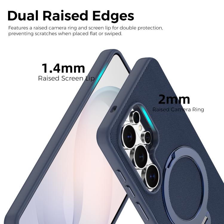 For Galaxy S26 Ultra 5G Tech Fabric 360 Rotation Holder Magnetic Phone Case