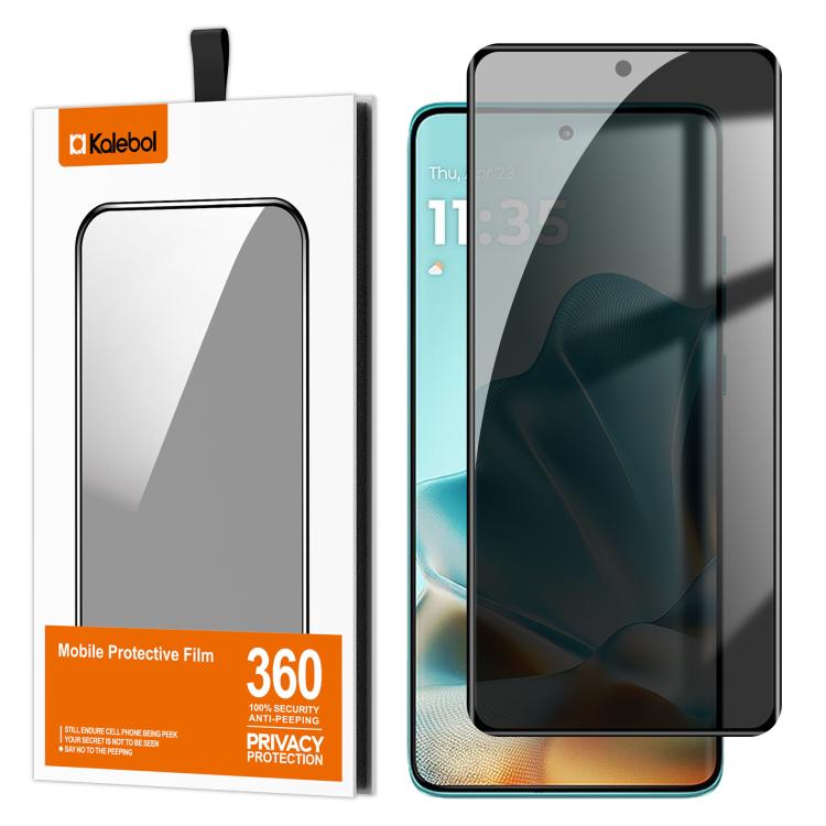 For Motorola Edge 60 Fusion Kalebol Curved Full Glue High-Aluminum Full-Coverage Anti-Fingerprint Screen-Printed Privacy Tempered Glass Film