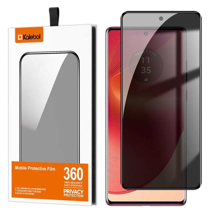 For Motorola Edge 50 Fusion Kalebol Curved Full Glue High-Aluminum Full-Coverage Anti-Fingerprint Screen-Printed Privacy Tempered Glass Film