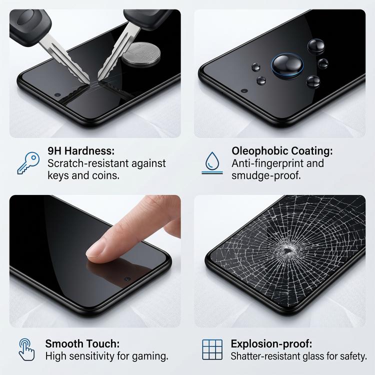 For Motorola Moto G77 5G Kalebol Curved Full Glue High-Aluminum Full-Coverage Anti-Fingerprint Screen-Printed Privacy Tempered Glass Film