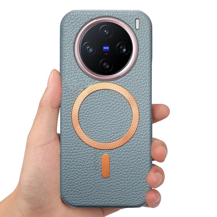 For vivo X200 Pro Litchi Texture Brushed MagSafe PU Back Cover Phone Case