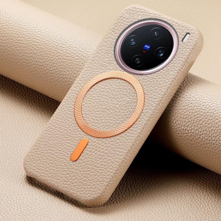 For vivo X200 Pro Litchi Texture Brushed MagSafe PU Back Cover Phone Case