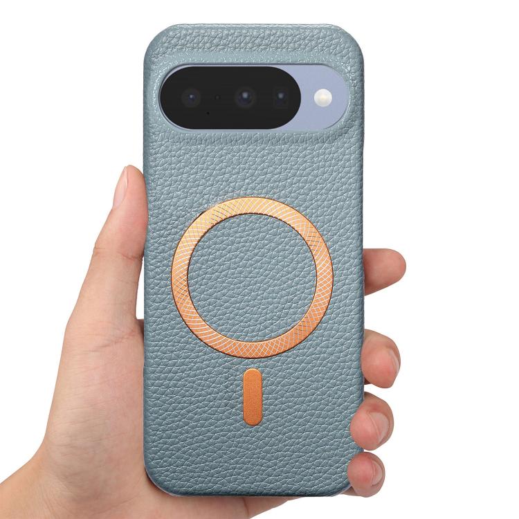 For Google Pixel 9 / 9 Pro Litchi Texture Brushed MagSafe PU Back Cover Phone Case