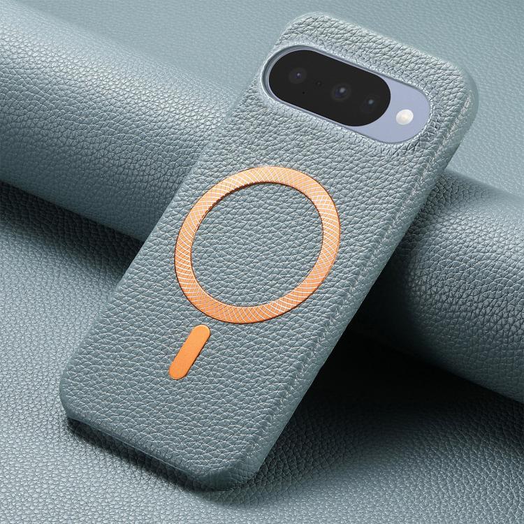 For Google Pixel 9 / 9 Pro Litchi Texture Brushed MagSafe PU Back Cover Phone Case