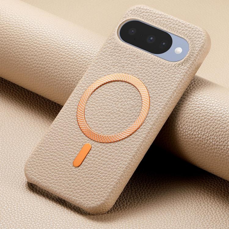 For Google Pixel 9 / 9 Pro Litchi Texture Brushed MagSafe PU Back Cover Phone Case