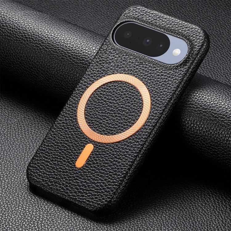 For Google Pixel 9 / 9 Pro Litchi Texture Brushed MagSafe PU Back Cover Phone Case