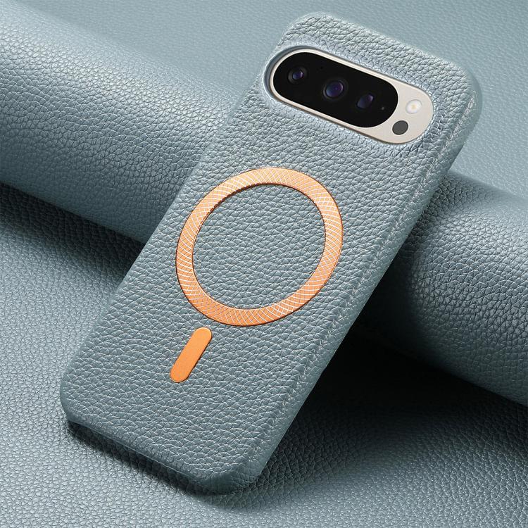 For Google Pixel 9a Litchi Texture Brushed MagSafe PU Back Cover Phone Case