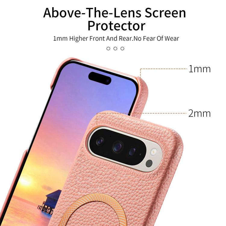 For Google Pixel 10 / 10 Pro Litchi Texture Brushed MagSafe PU Back Cover Phone Case
