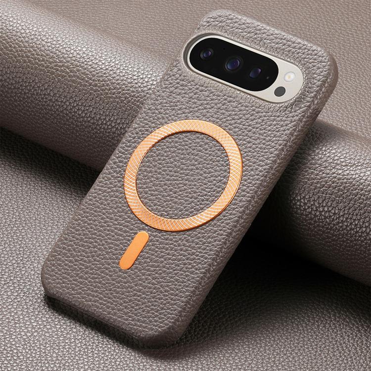 For Google Pixel 10 / 10 Pro Litchi Texture Brushed MagSafe PU Back Cover Phone Case