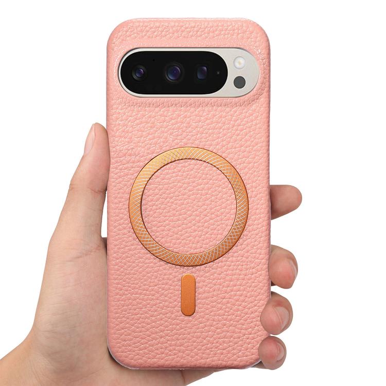 For Google Pixel 10 Pro XL Litchi Texture Brushed MagSafe PU Back Cover Phone Case