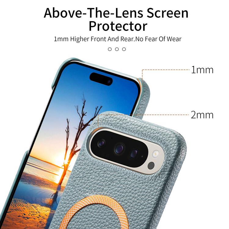 For Google Pixel 10a Litchi Texture Brushed MagSafe PU Back Cover Phone Case