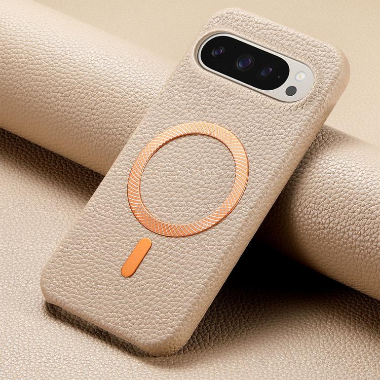 For Google Pixel 10a Litchi Texture Brushed MagSafe PU Back Cover Phone Case