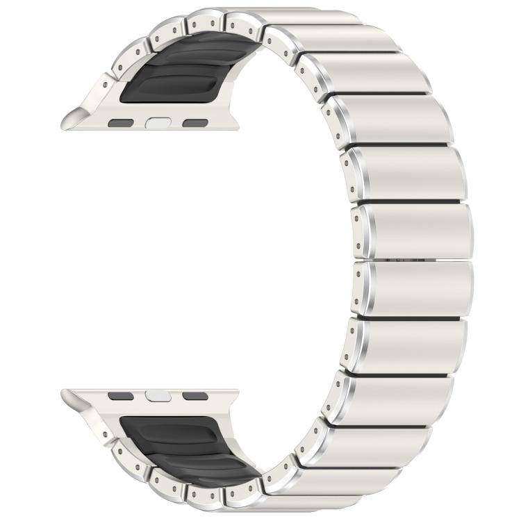 For Apple Watch 46mm / 49mm / 45mm / 44mm Folding Buckle One Bead Silicone Titanium Alloy Watch Band