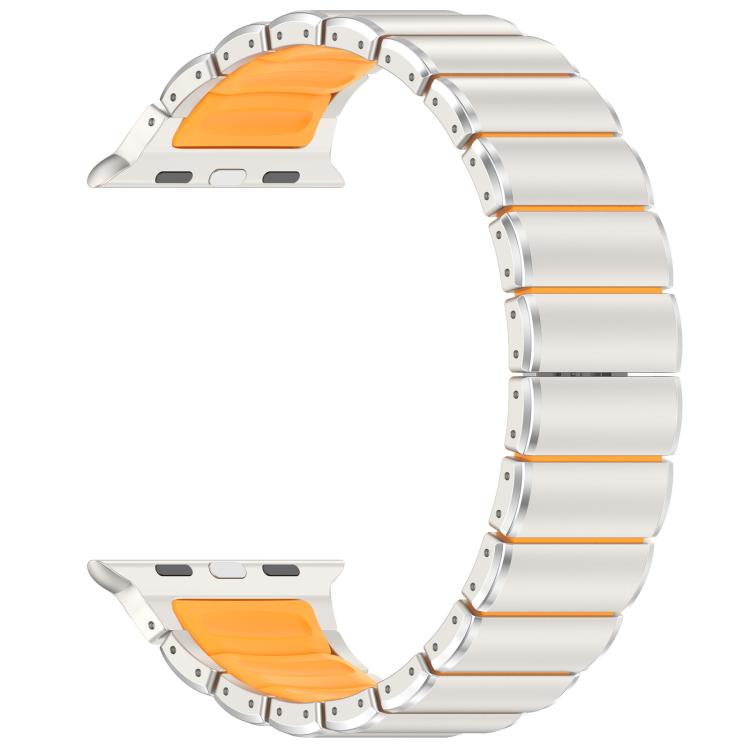 For Apple Watch 46mm / 49mm / 45mm / 44mm Folding Buckle One Bead Silicone Titanium Alloy Watch Band