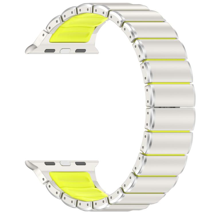 For Apple Watch 46mm / 49mm / 45mm / 44mm Folding Buckle One Bead Silicone Titanium Alloy Watch Band