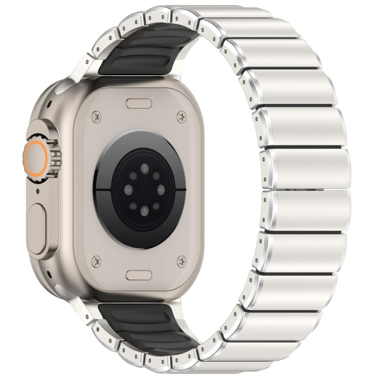For Apple Watch 42mm / 41mm / 40mm / 38mm Folding Buckle One Bead Silicone Titanium Alloy Watch Band