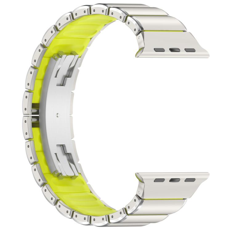 For Apple Watch 42mm / 41mm / 40mm / 38mm Folding Buckle One Bead Silicone Titanium Alloy Watch Band