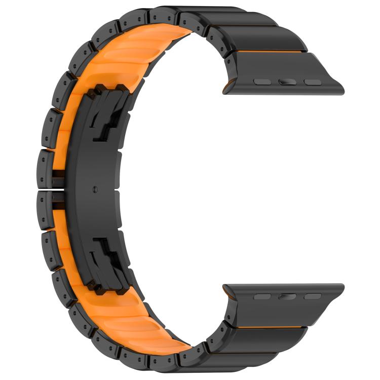For Apple Watch 42mm / 41mm / 40mm / 38mm Folding Buckle One Bead Silicone Titanium Alloy Watch Band