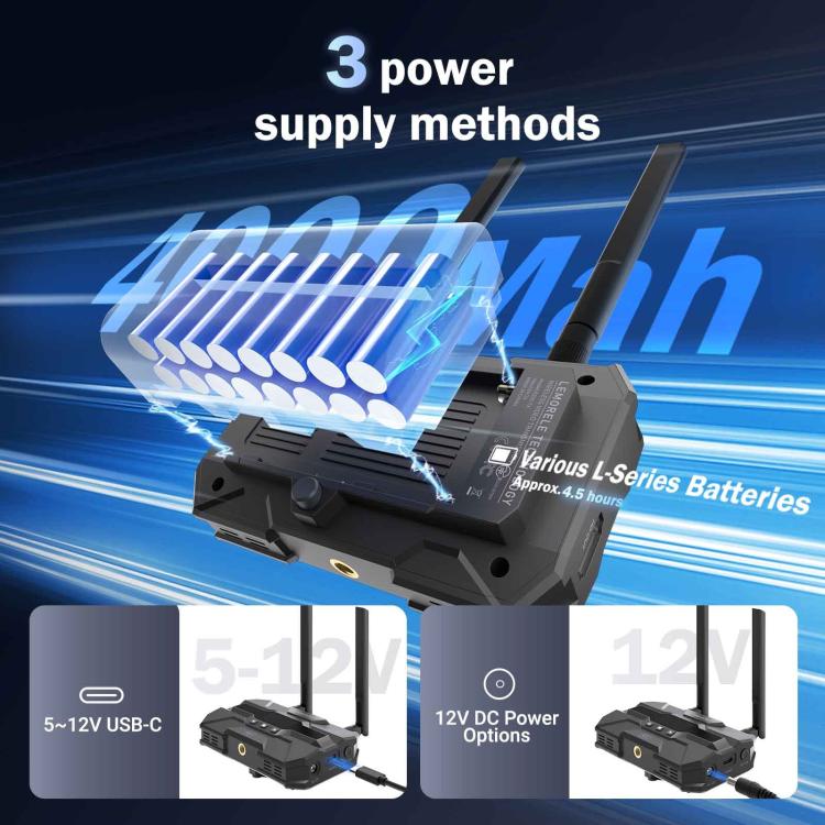 Lemorele R200 Wireless Video Transmitter With Battery 1080P 200M HDMI Loop Out OLED 1TX To 4RX