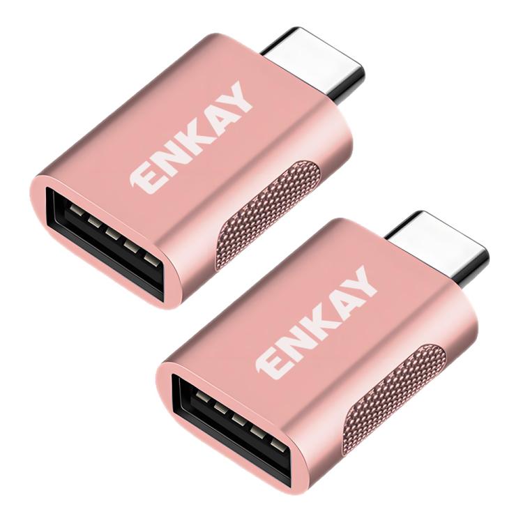 2 Pcs ENKAY ENK-AT131 10Gbps Female USB 3.2 A to Male USB C Data Adapter Zinc Alloy Converter