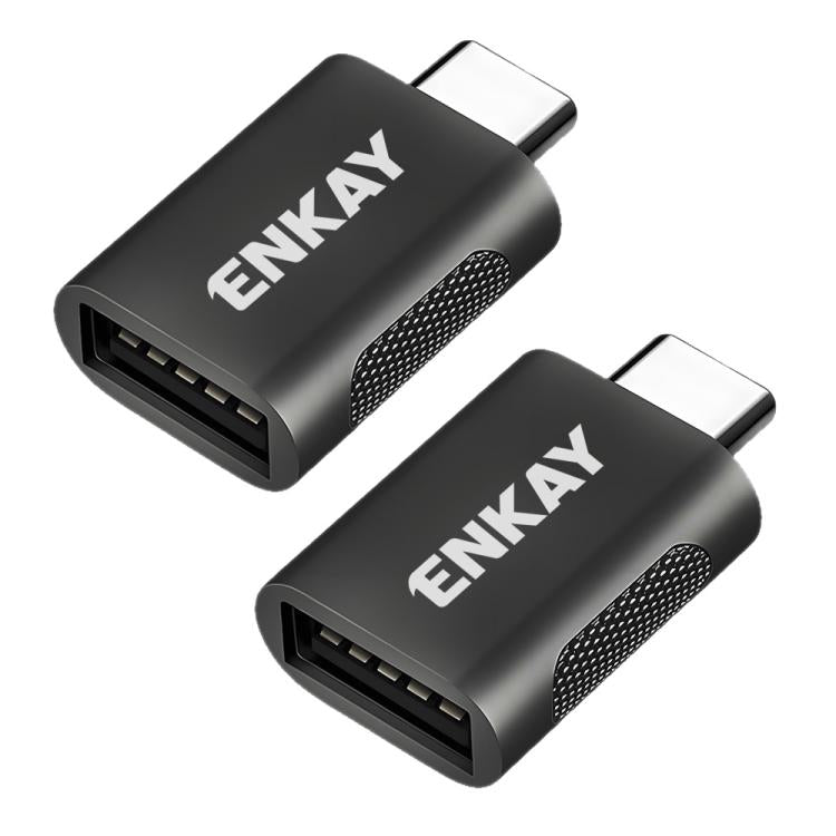 2 Pcs ENKAY ENK-AT131 10Gbps Female USB 3.2 A to Male USB C Data Adapter Zinc Alloy Converter