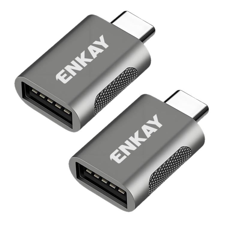 2 Pcs ENKAY ENK-AT131 10Gbps Female USB 3.2 A to Male USB C Data Adapter Zinc Alloy Converter