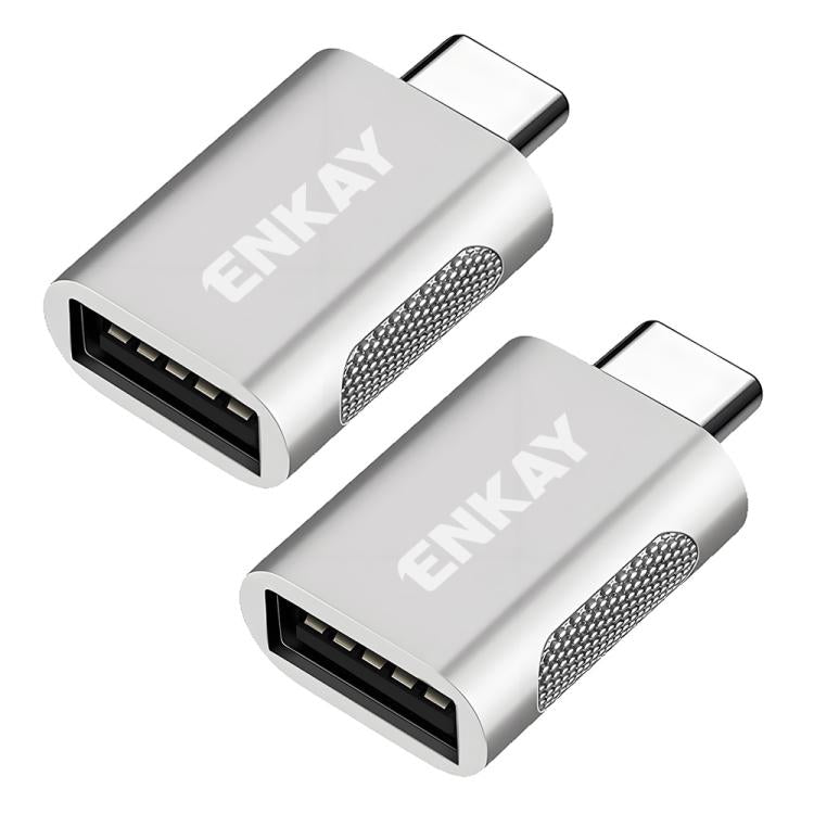 2 Pcs ENKAY ENK-AT131 10Gbps Female USB 3.2 A to Male USB C Data Adapter Zinc Alloy Converter