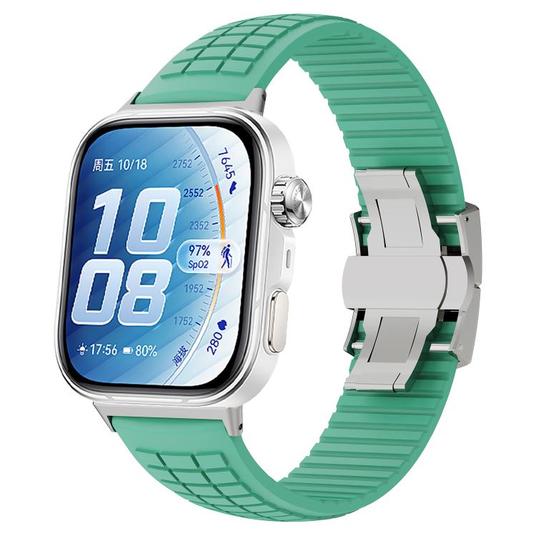 For Huawei Watch Fit 5 / Fit 5 Pro / Fit 4 Knurled Texture Folding Buckle Silicone Watch Band