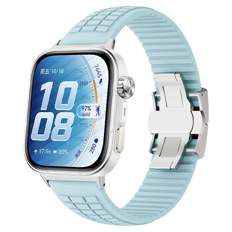 For Huawei Watch Fit 5 / Fit 5 Pro / Fit 4 Knurled Texture Folding Buckle Silicone Watch Band