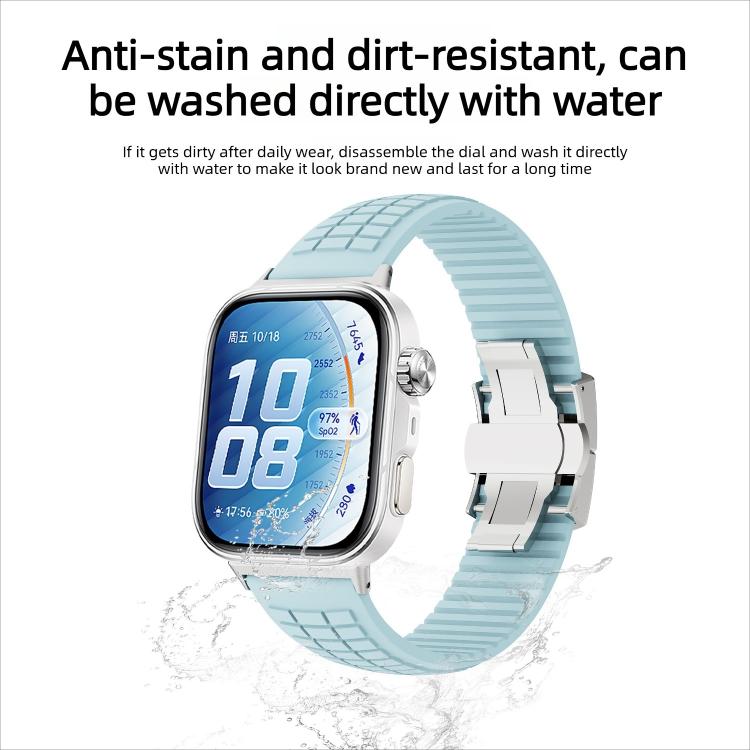 For Huawei Watch Fit 5 / Fit 5 Pro / Fit 4 Knurled Texture Folding Buckle Silicone Watch Band