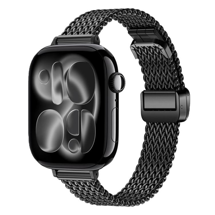 For Apple Watch 42mm / 41mm / 40mm / 38mm Slim Mesh Fold Magnetic Buckle Stainless Steel Watch Band
