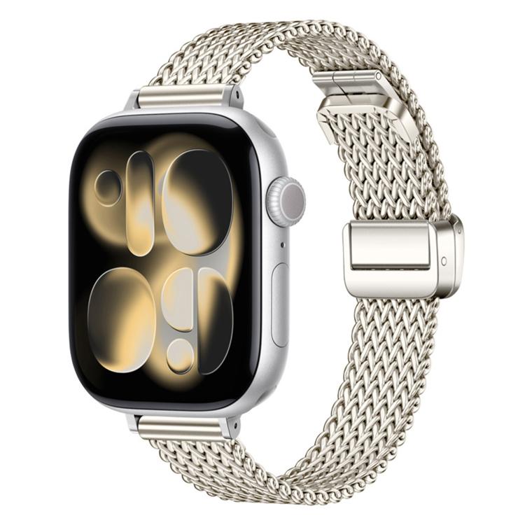 For Apple Watch 42mm / 41mm / 40mm / 38mm Slim Mesh Fold Magnetic Buckle Stainless Steel Watch Band