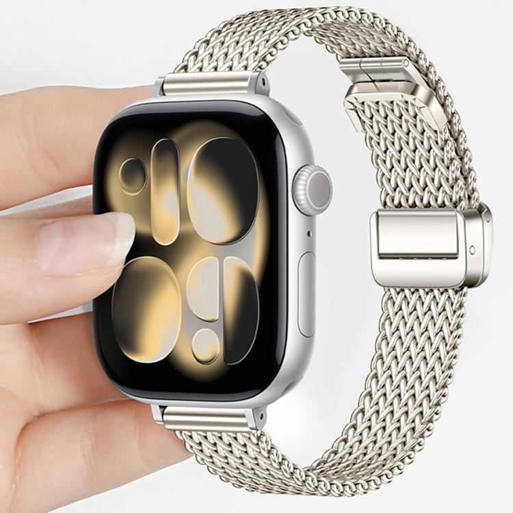 For Apple Watch 42mm / 41mm / 40mm / 38mm Slim Mesh Fold Magnetic Buckle Stainless Steel Watch Band